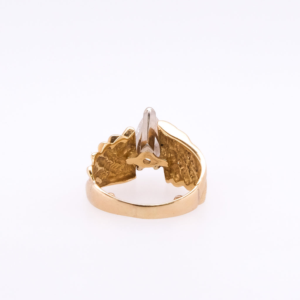 14k Pear Natural Diamond Ring