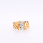 14k Pear Natural Diamond Ring