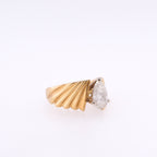 14k Pear Natural Diamond Ring