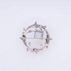 14k Aquamarine & Diamond Brooch