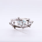 14k Aquamarine & Diamond Brooch