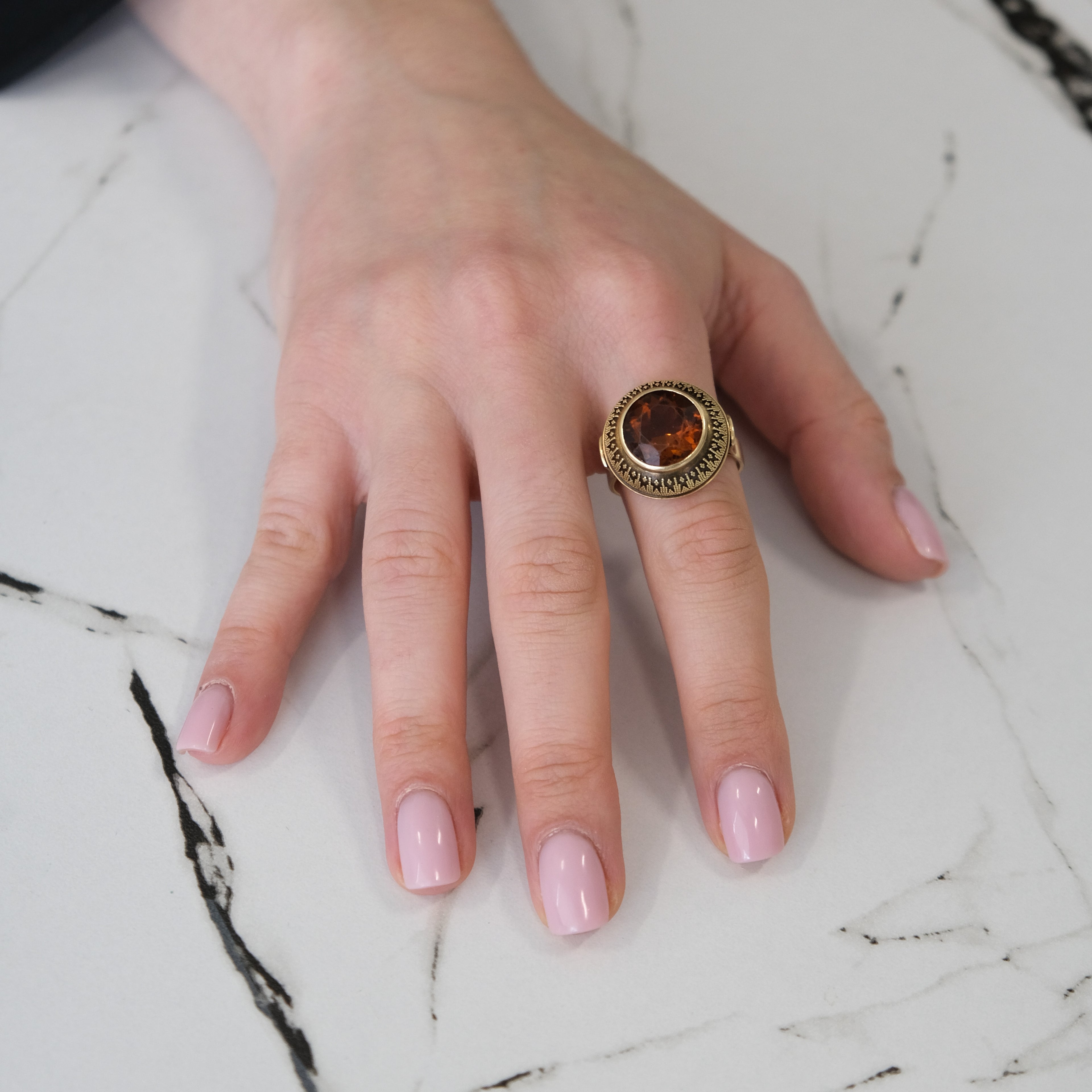 14k Madeira Citrine Ring