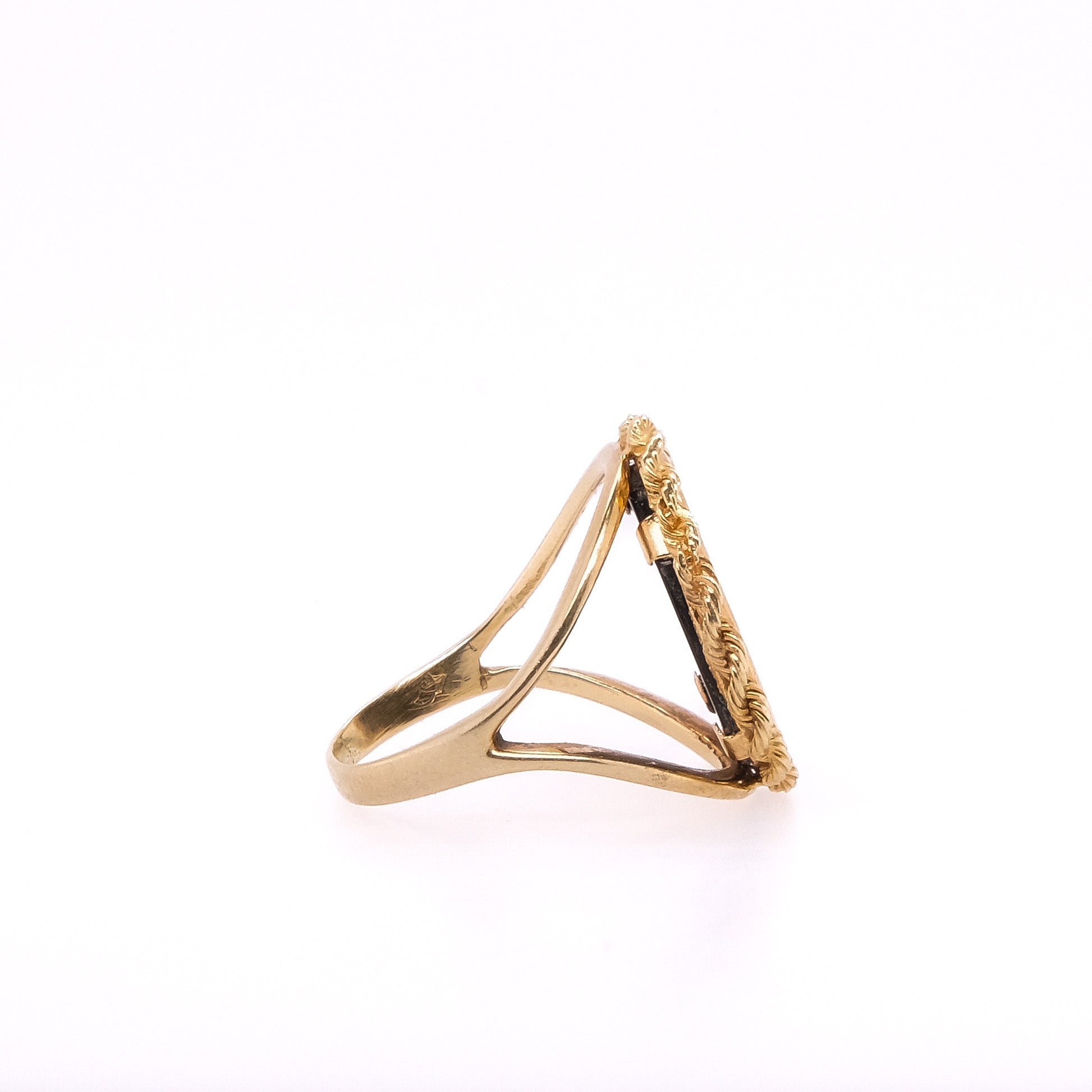 14k Onyx Rose Ring