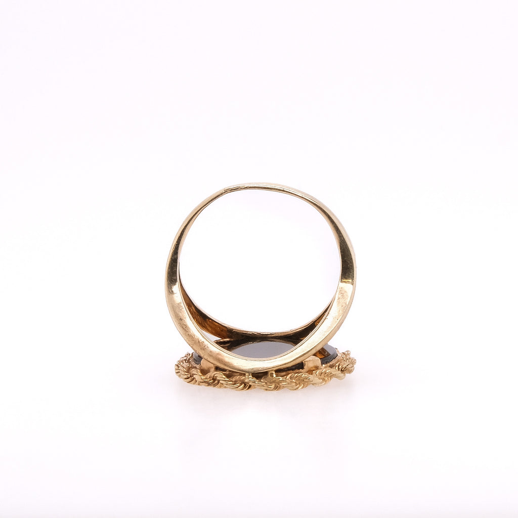 14k Onyx Rose Ring