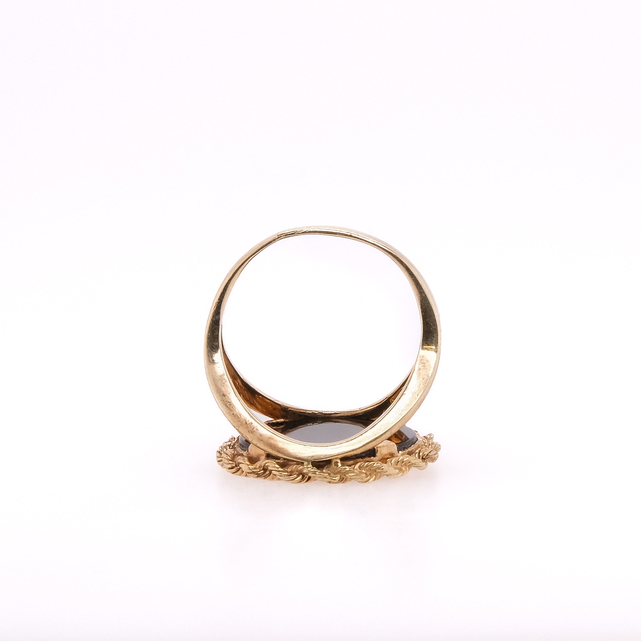 14k Onyx Rose Ring