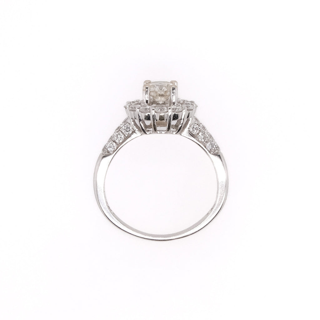18k Halo & Diamond Ring