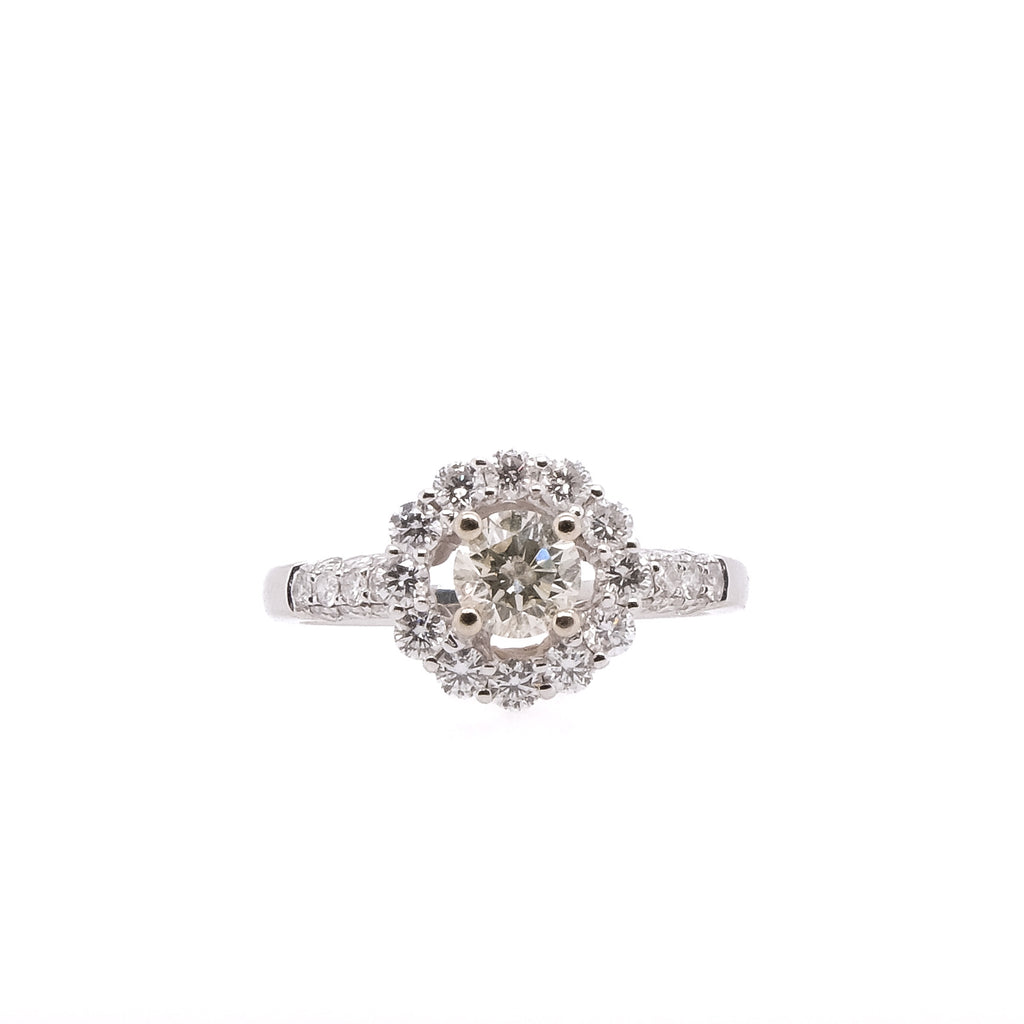 18k Halo & Diamond Ring