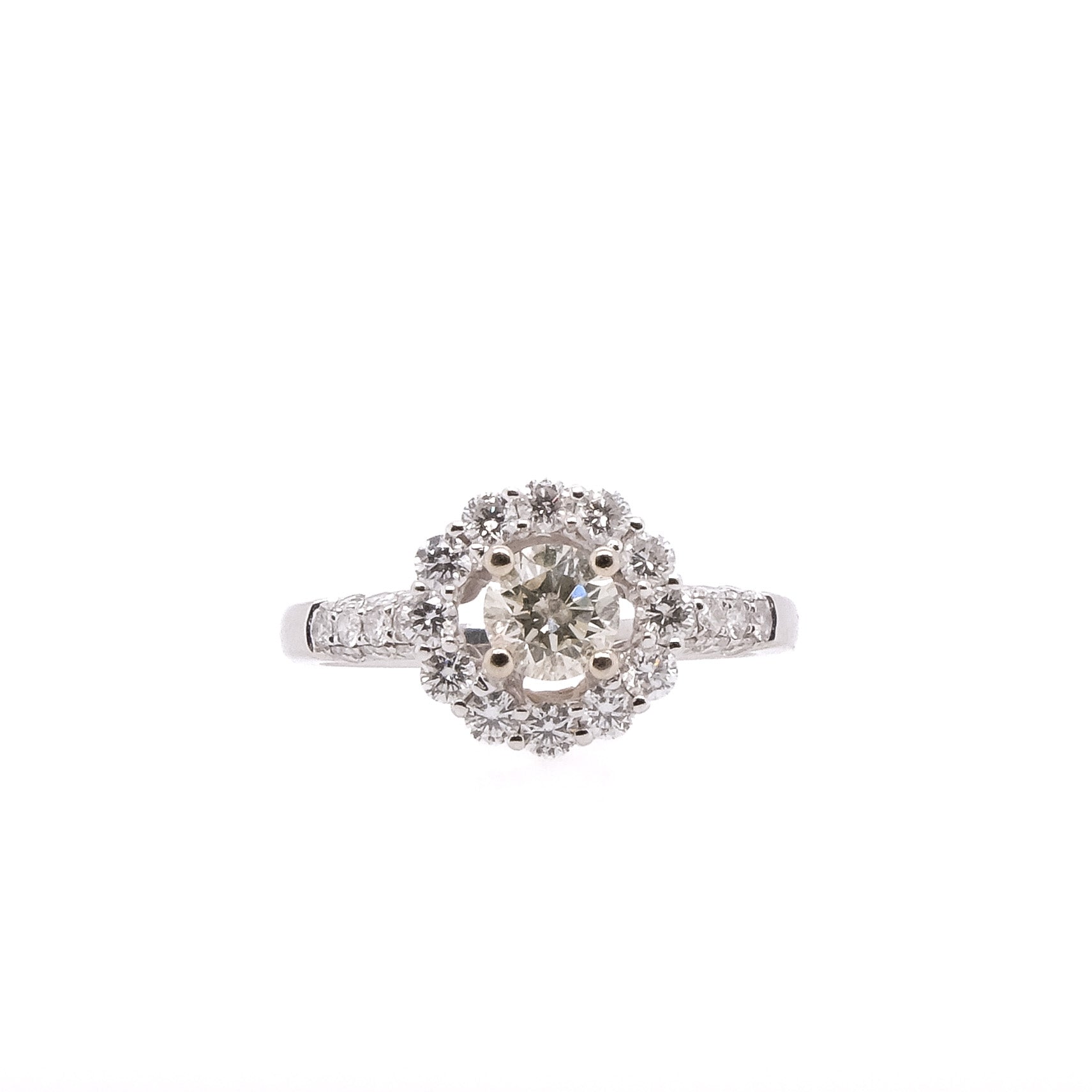 18k Halo & Diamond Ring
