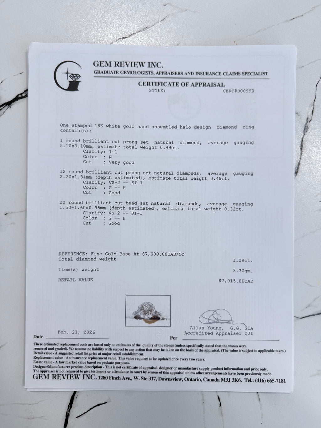 18k Halo & Diamond Ring