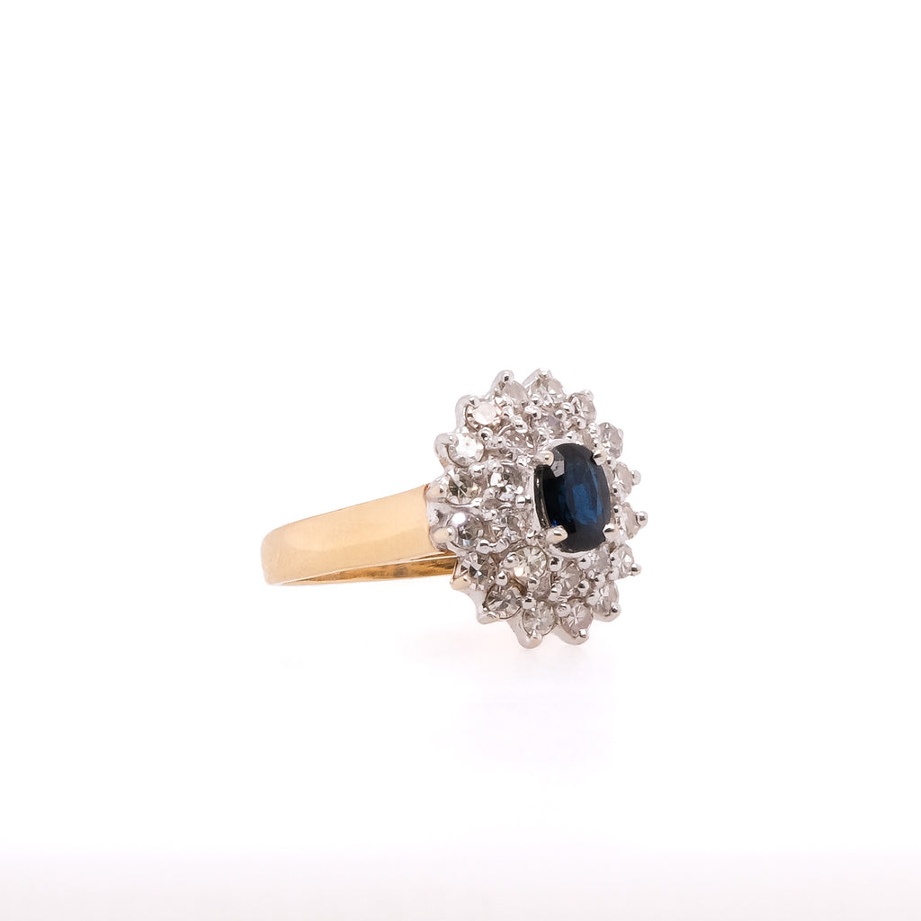 18k Sapphire & Diamond Ring