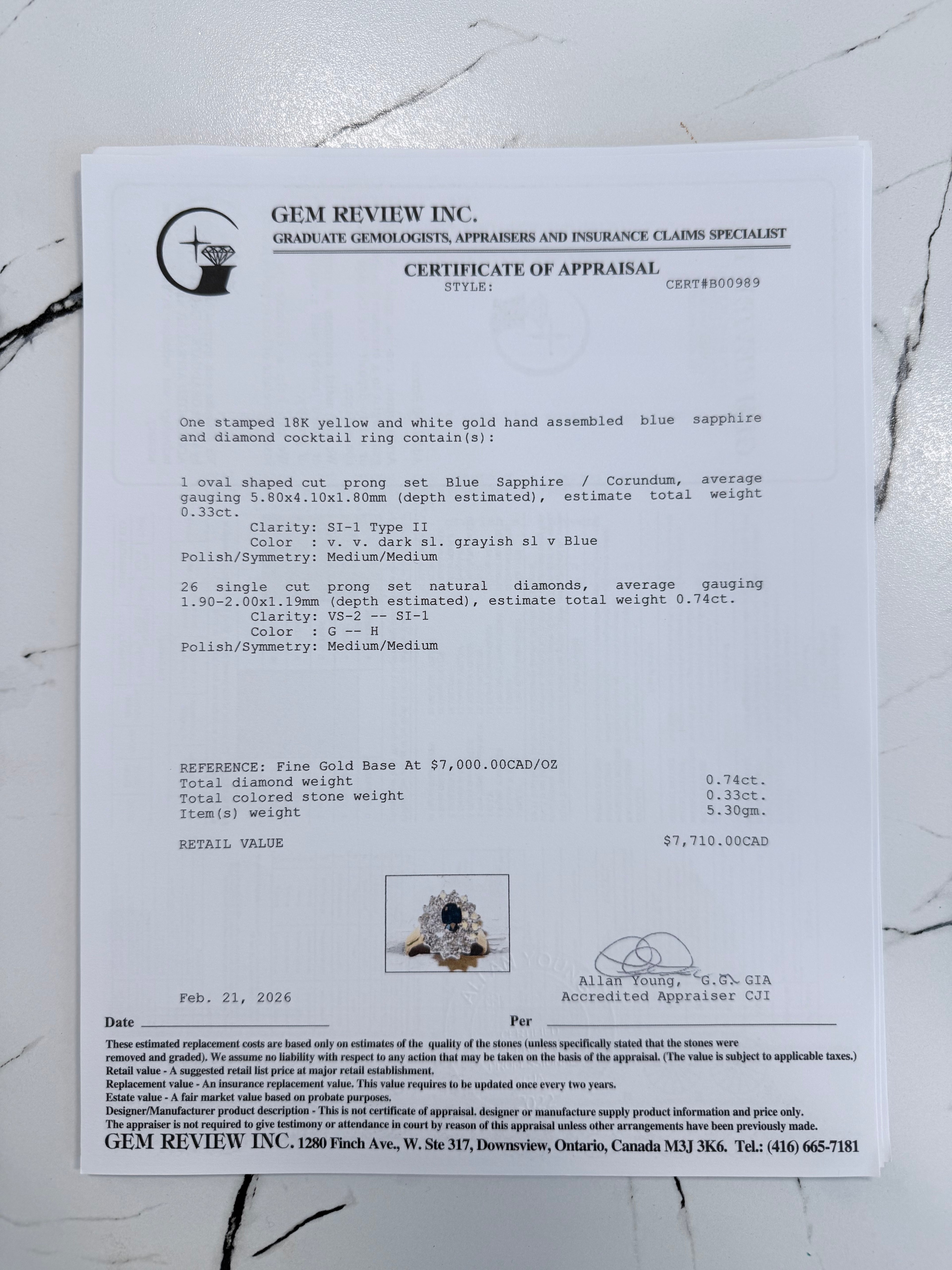 18k Sapphire & Diamond Ring