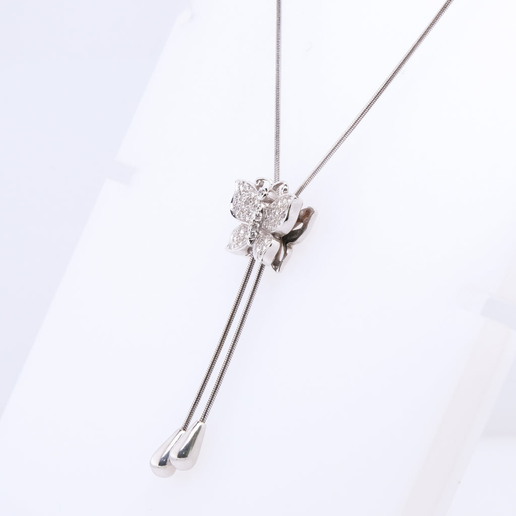 18k Butterfly Lariat Necklace