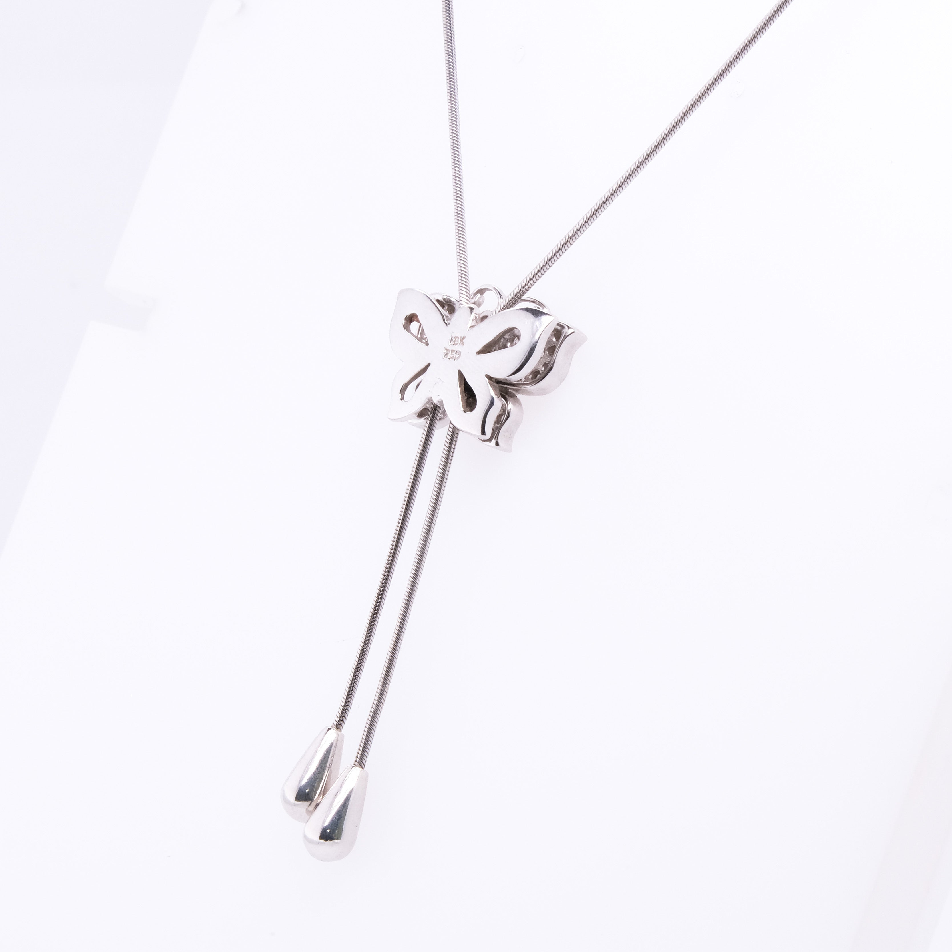 18k Butterfly Lariat Necklace