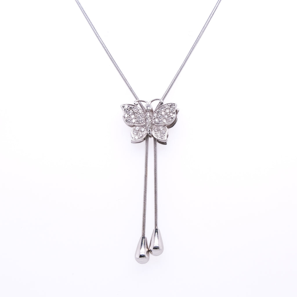18k Butterfly Lariat Necklace