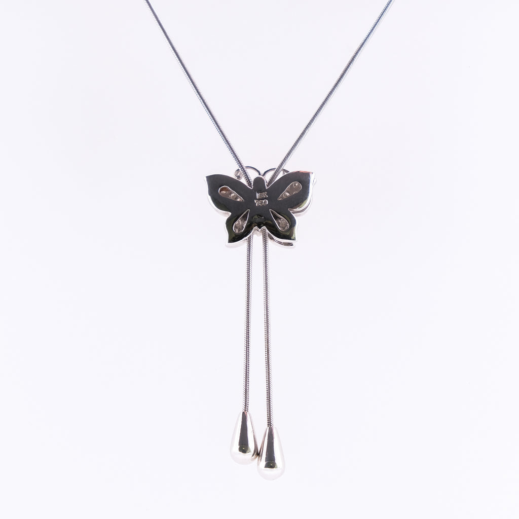 18k Butterfly Lariat Necklace