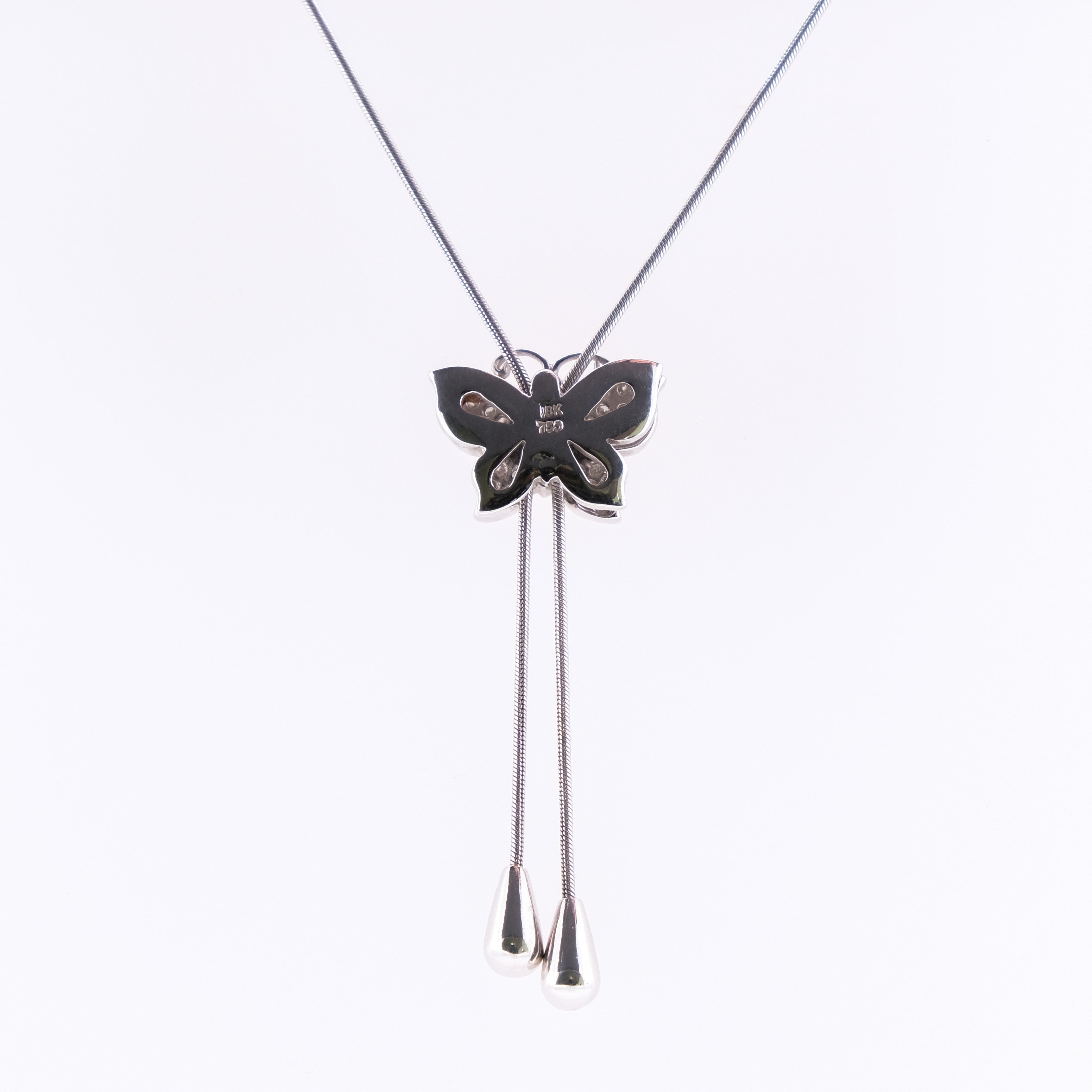 18k Butterfly Lariat Necklace