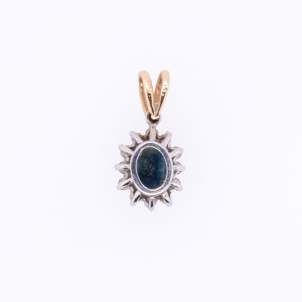 14k Sapphire & Diamond Pendant
