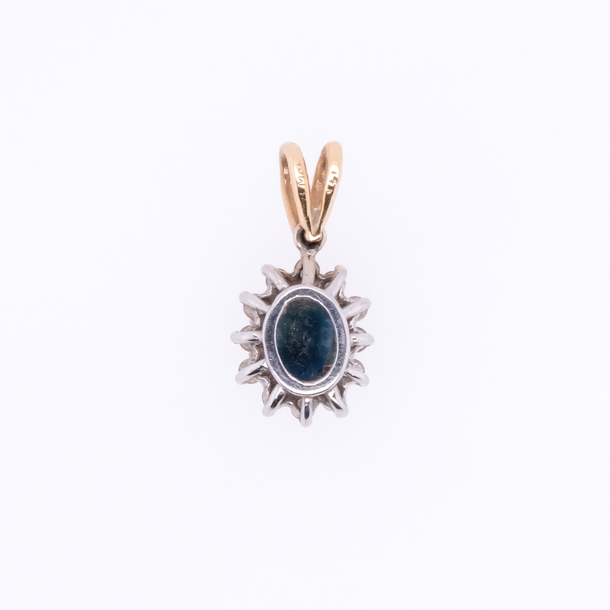 14k Sapphire & Diamond Pendant