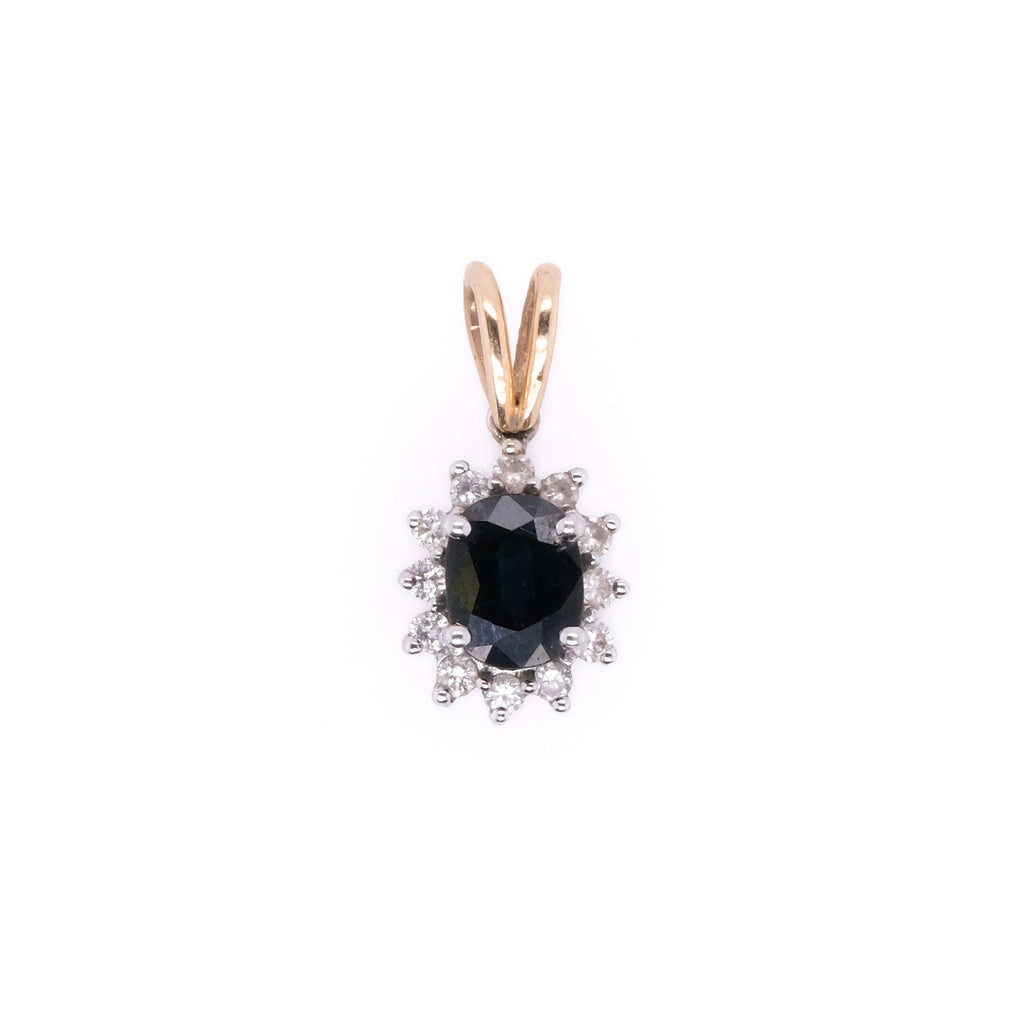 14k Sapphire & Diamond Pendant