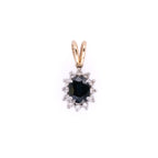 14k Sapphire & Diamond Pendant