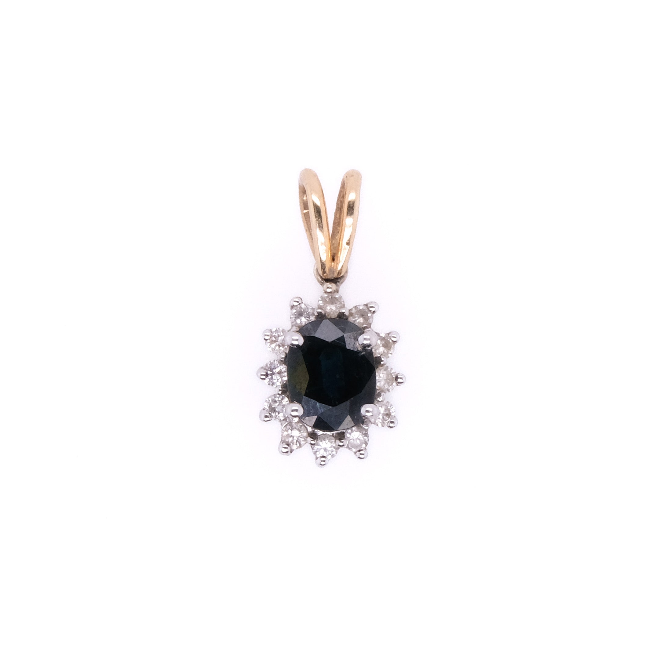 14k Sapphire & Diamond Pendant
