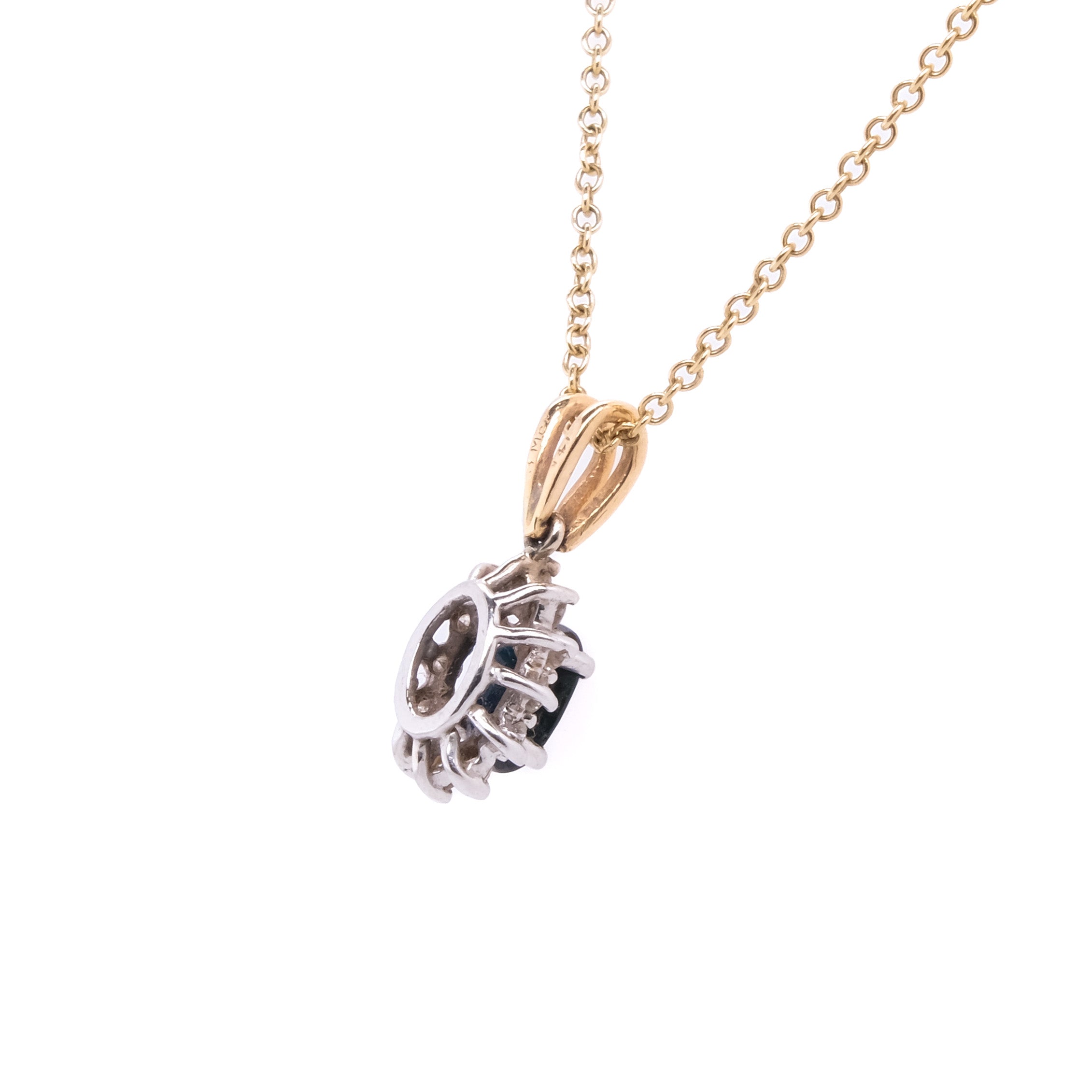 14k Sapphire & Diamond Pendant