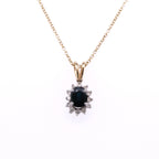 14k Sapphire & Diamond Pendant