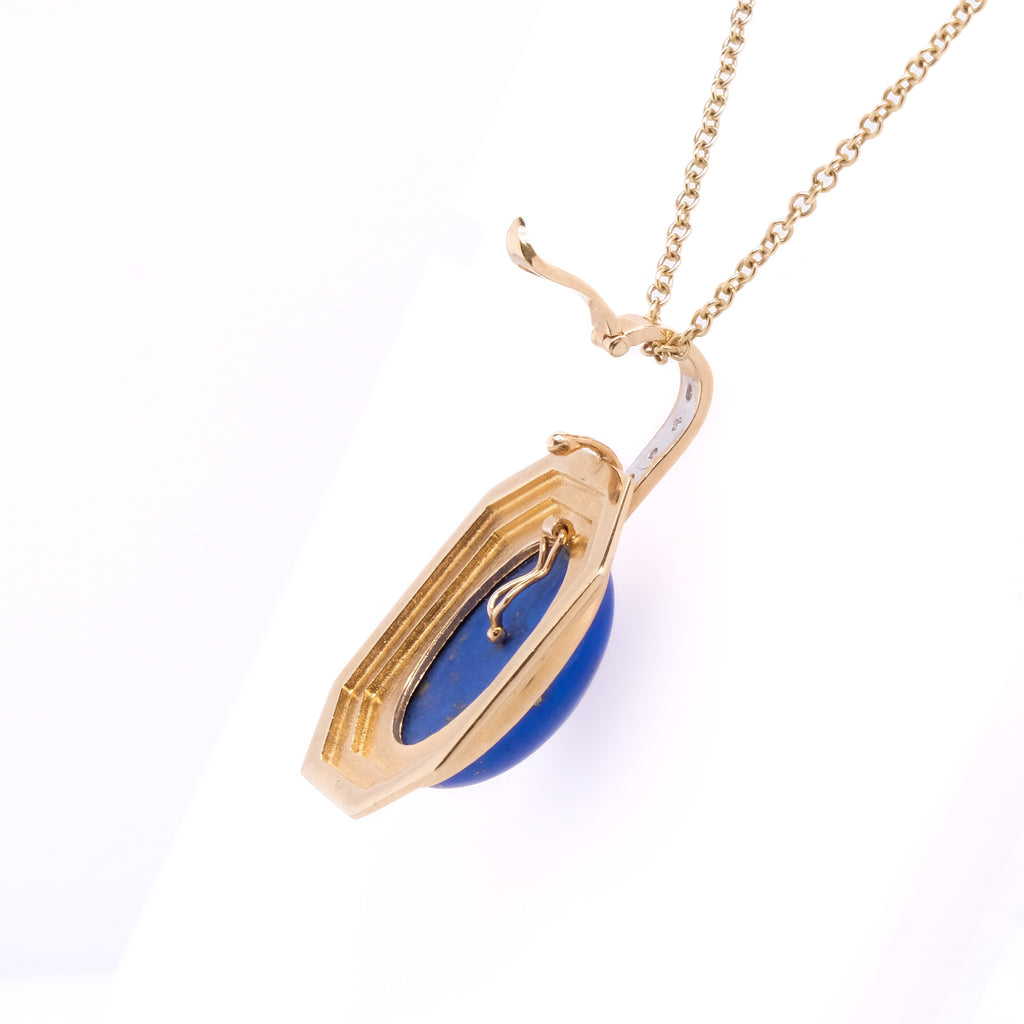 14k Lapis & Diamond Pendant