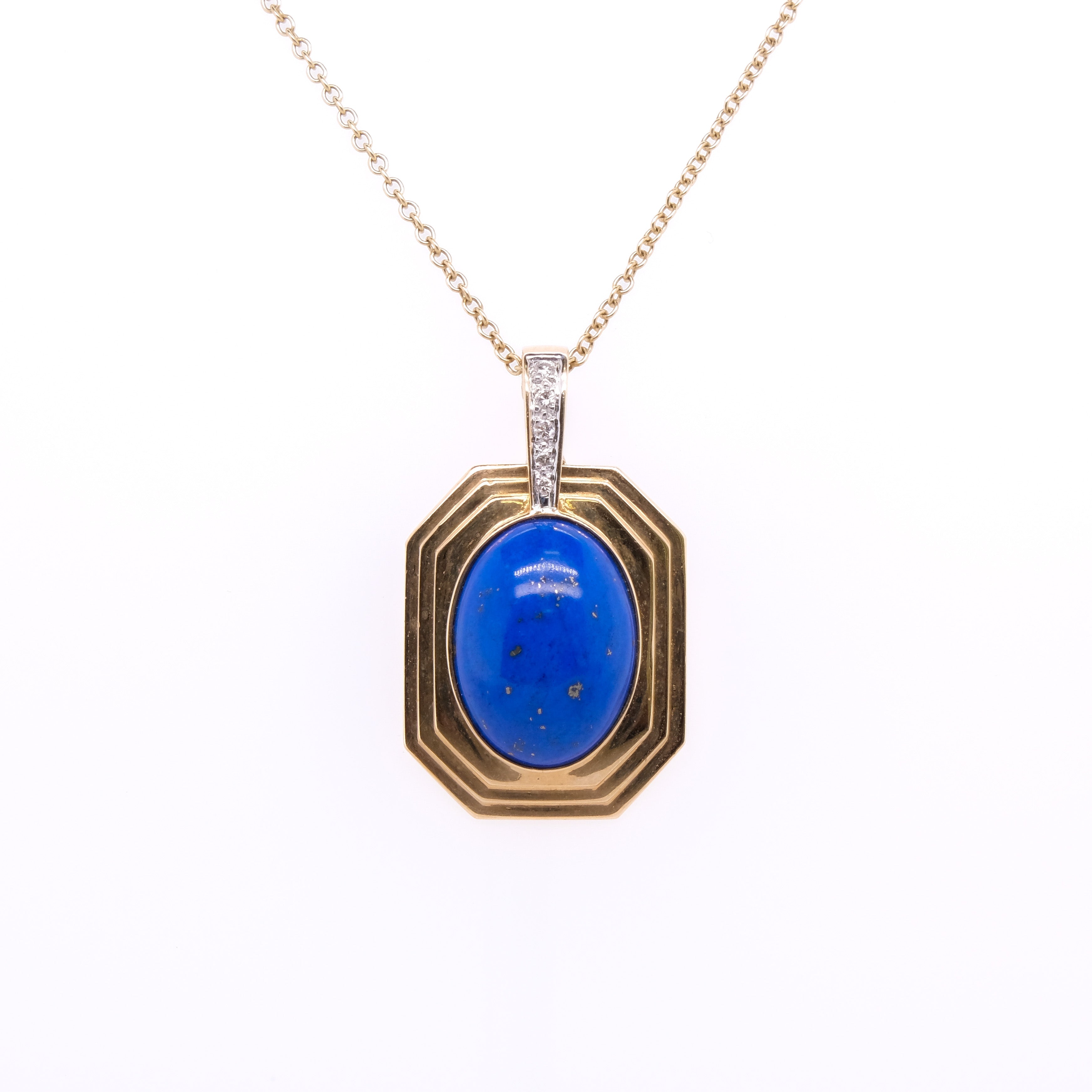 14k Lapis & Diamond Pendant