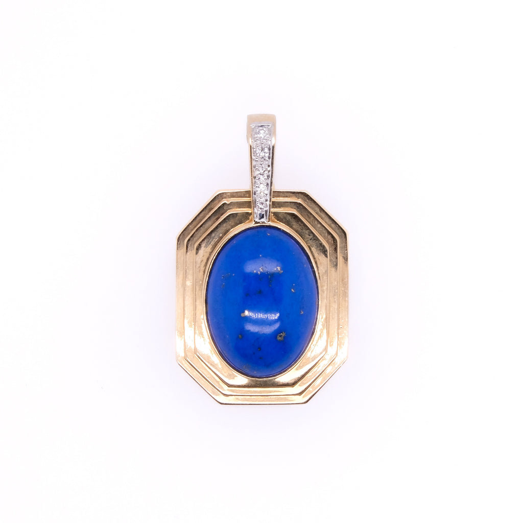 14k Lapis & Diamond Pendant