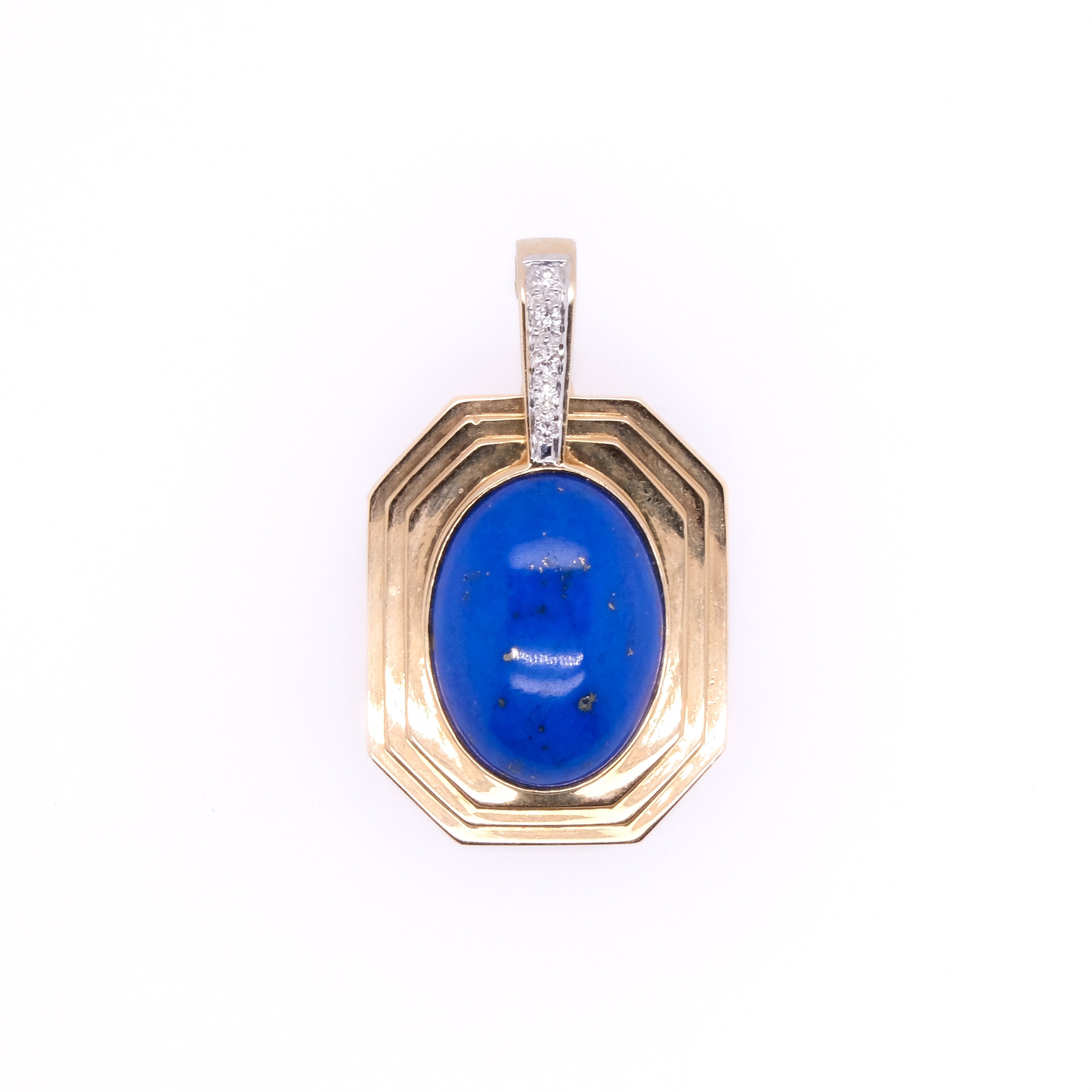 14k Lapis & Diamond Pendant