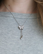 18k Butterfly Lariat Necklace