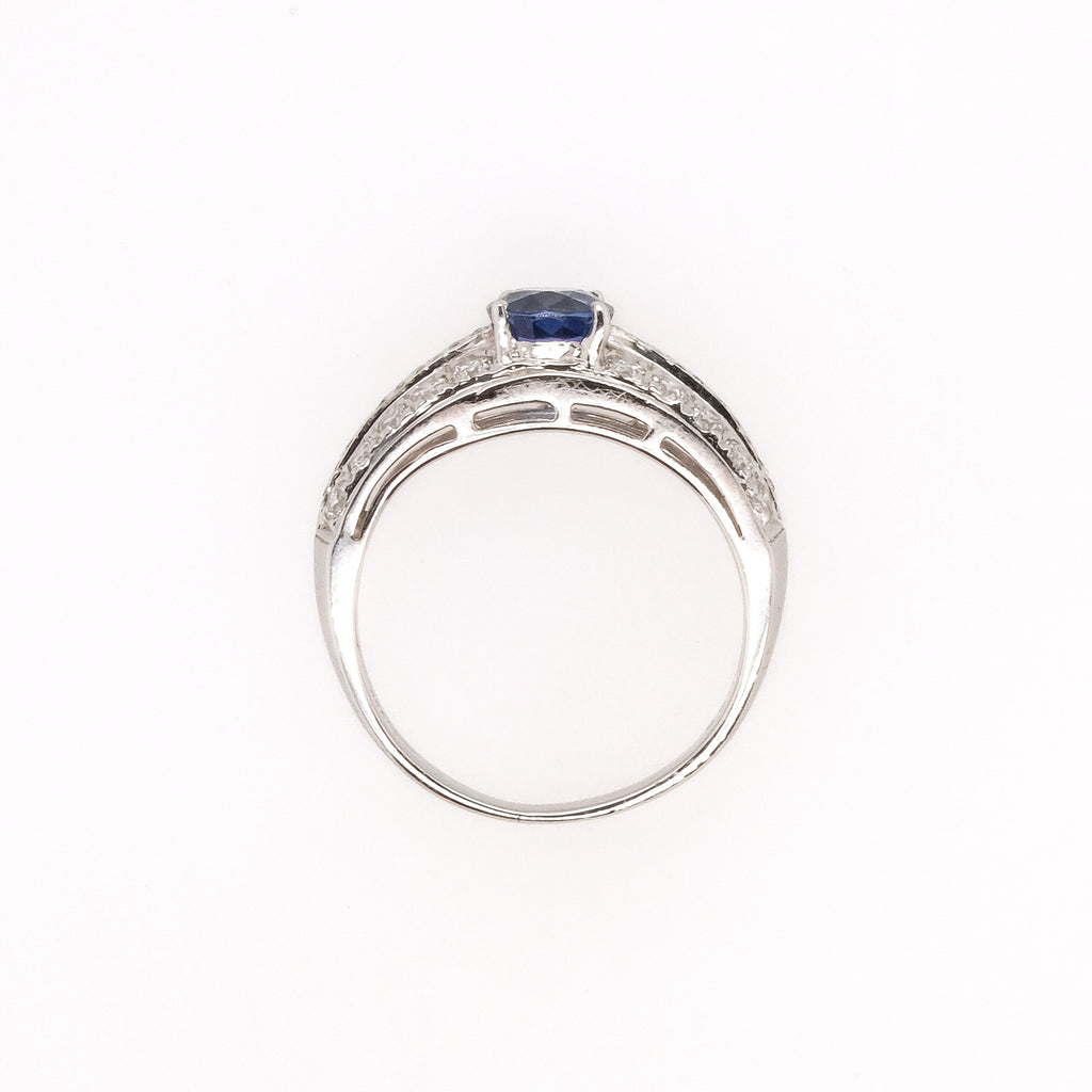 14k Sapphire & Diamond Ring