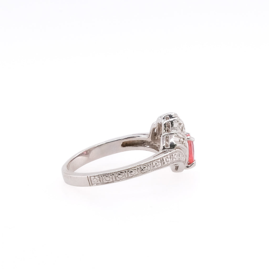 14k Garnet & Diamond Ring