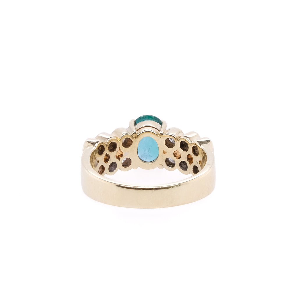 18k Emerald & Diamond Ring