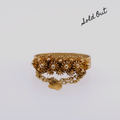 18k Flower Ring with Small Chain