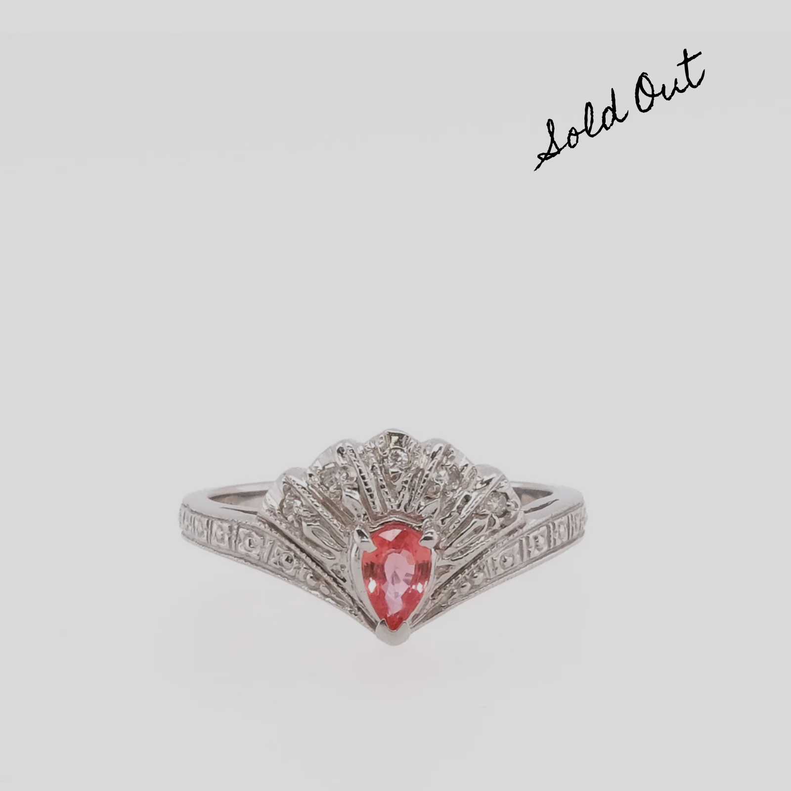 14k Garnet & Diamond Ring