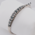14k Blue Diamond and Diamond Bangle