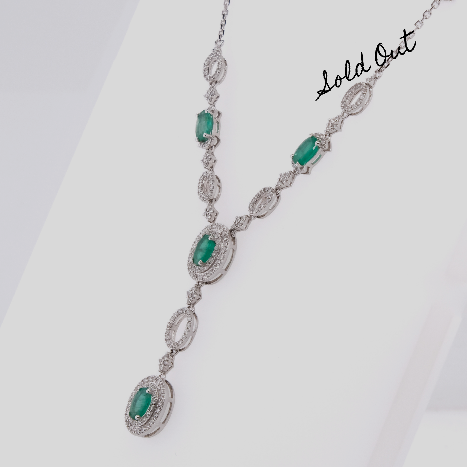 14k Emerald & Diamond Necklace