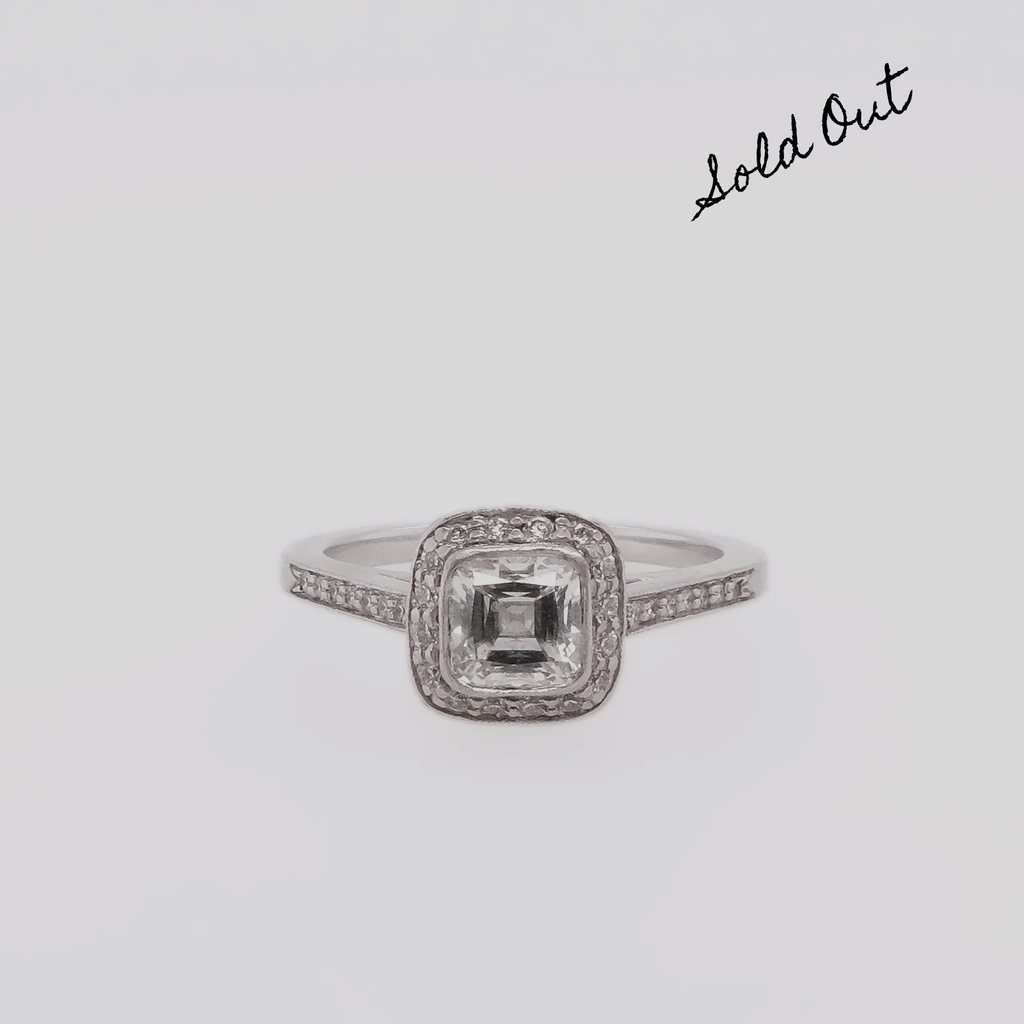 Platinum Tiffany & CO. Natural Cushion Diamond Ring