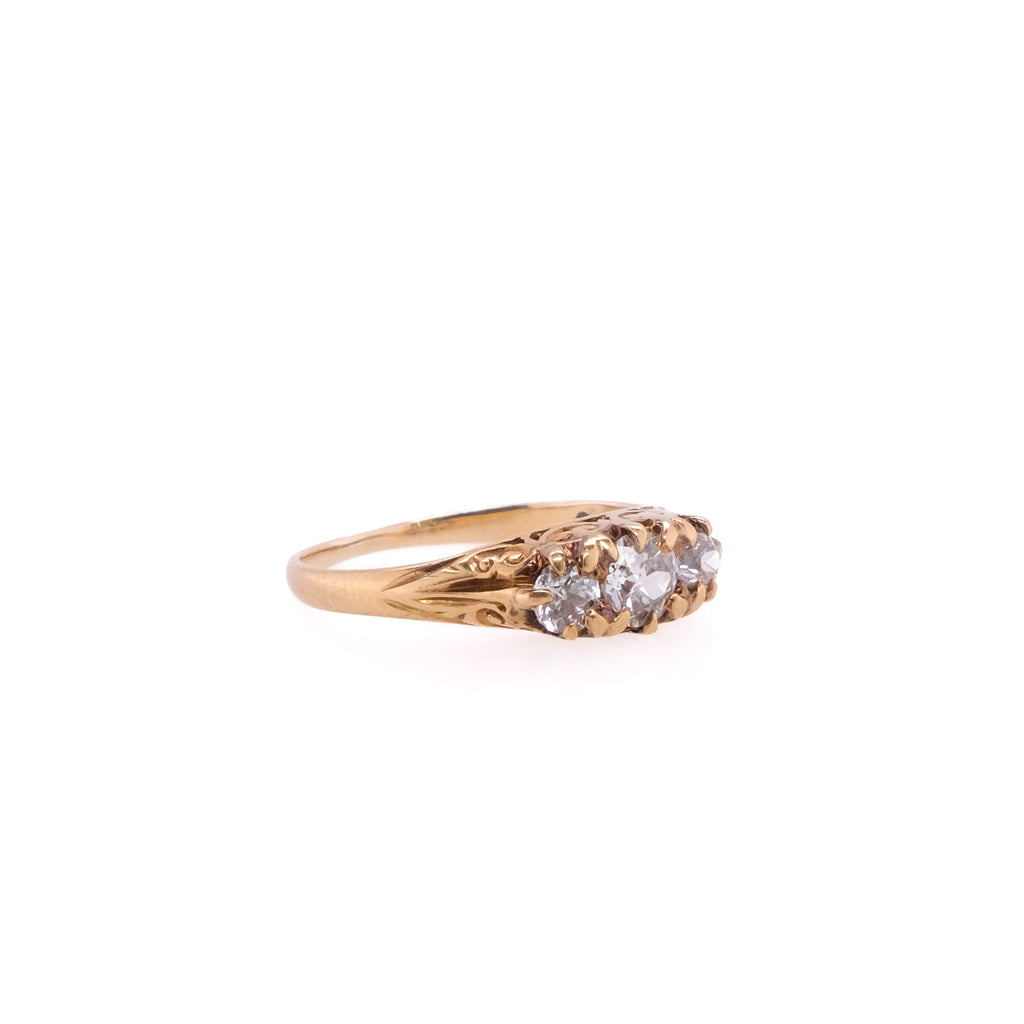 14k European Cut Diamond Ring