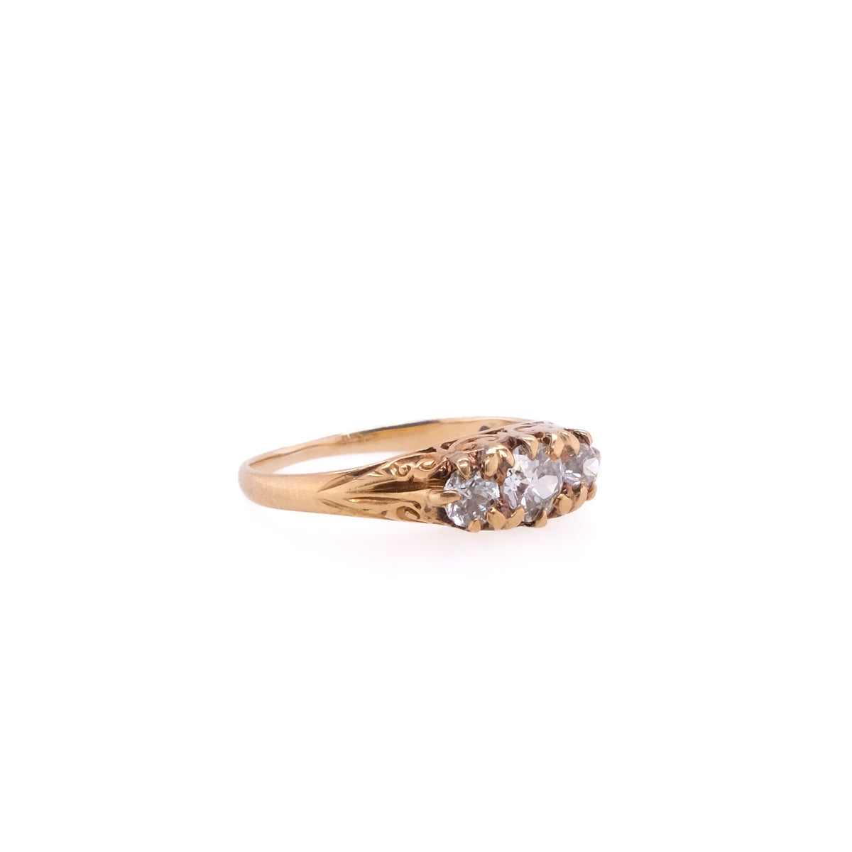14k European Cut Diamond Ring