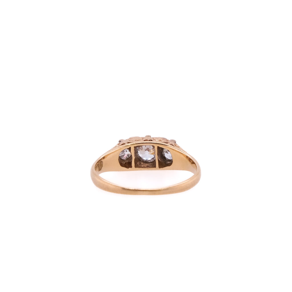 14k European Cut Diamond Ring