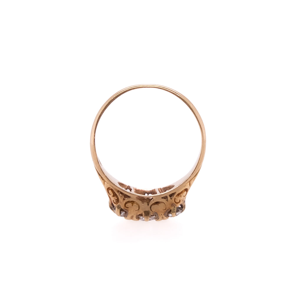 14k European Cut Diamond Ring