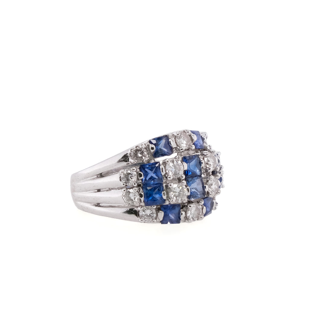 18k Sapphire and Diamond Ring