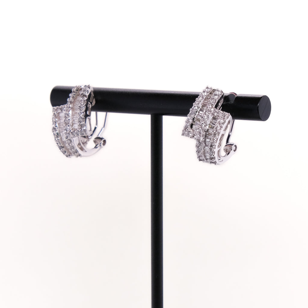 14k French Back Diamond Earrings
