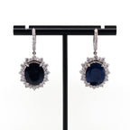 10k Blue Sapphire and Diamond Earrings