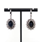 10k Blue Sapphire and Diamond Earrings