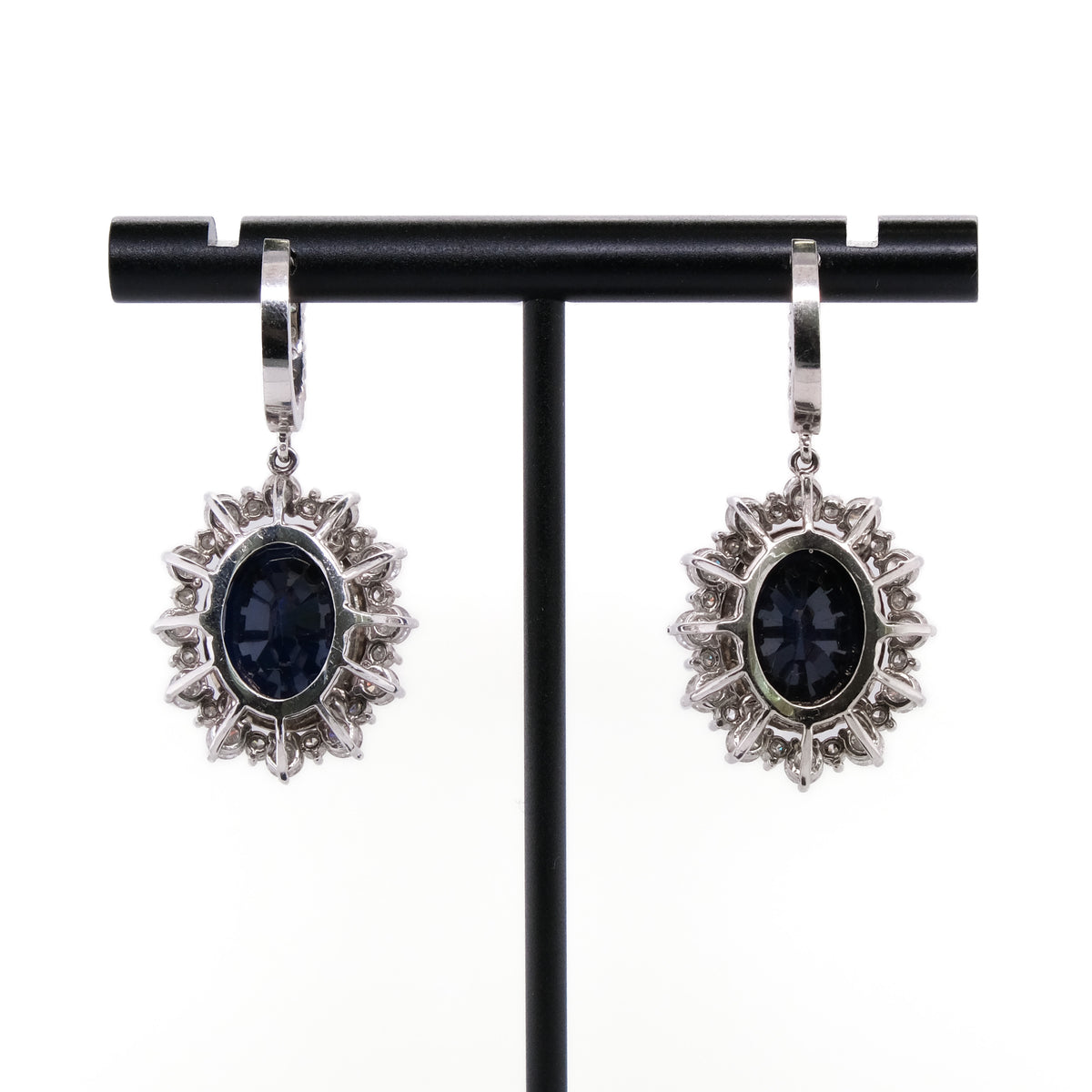 10k Blue Sapphire and Diamond Earrings