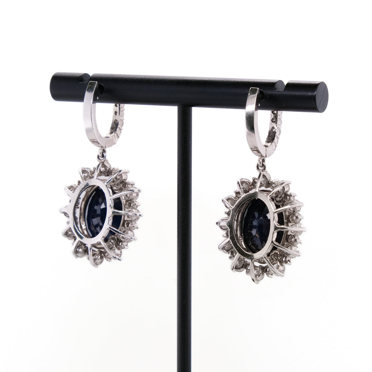 10k Blue Sapphire and Diamond Earrings